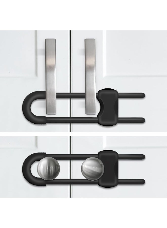 SPISPI Baby Proofing Cabinets, Cabinet Locks for Babies, 2 Pack U-Shaped Child Locks for Cabinets - Image 4