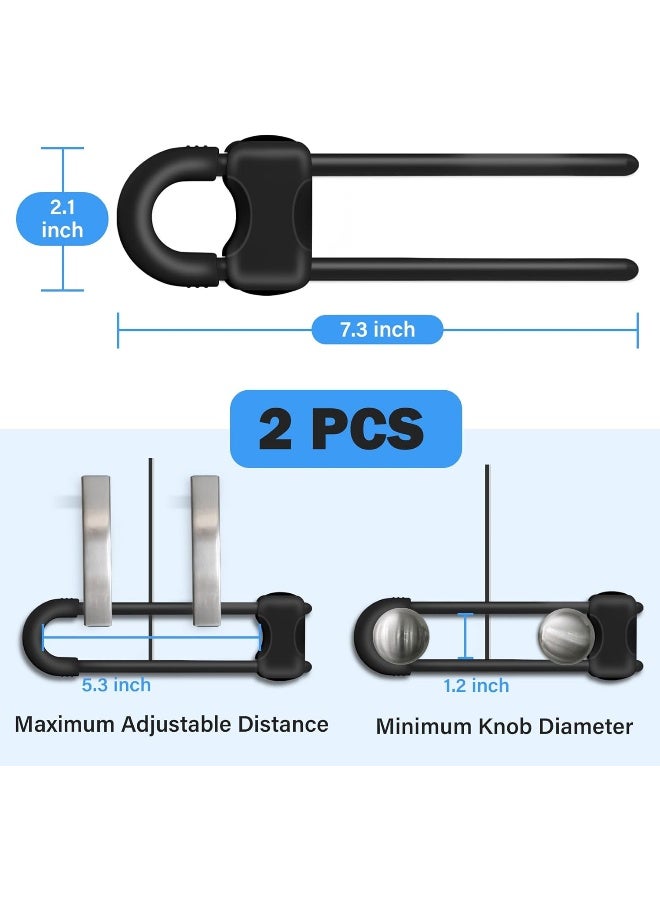 SPISPI Baby Proofing Cabinets, Cabinet Locks for Babies, 2 Pack U-Shaped Child Locks for Cabinets - Image 2