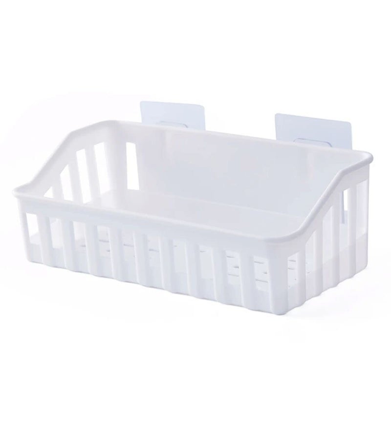 KANDPAND Bathroom Organiser, Self Adhesive Bathroom Shelf for Wall, Washroom Organizer, Bathroom Rack Stand Without Drilling (White Color)(2 Pieces) - Image 3