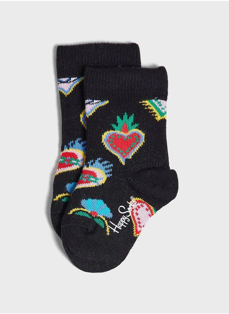 Happy Socks Kids Sacred Heart Crew Socks