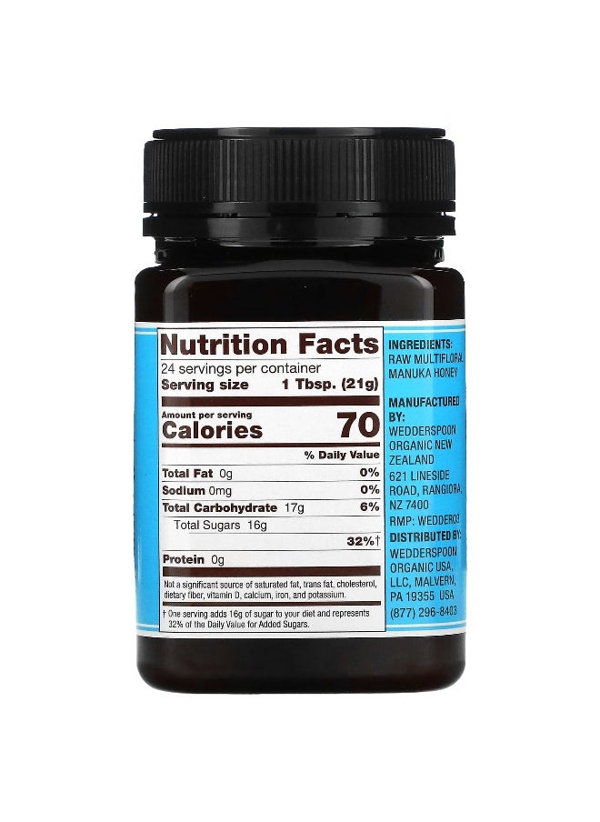 Wedderspoon Wedderspoon, Raw Multifloral Manuka Honey, KFactor 12, 1.1 lb (500 g)  - Image 2