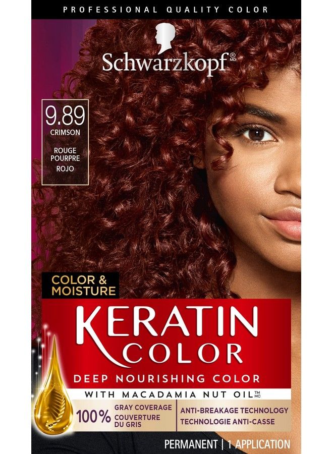 Schwarzkopf Keratin Color Color & Moisture Permanent Hair Color Cream 9.89 Crimson - Image 1
