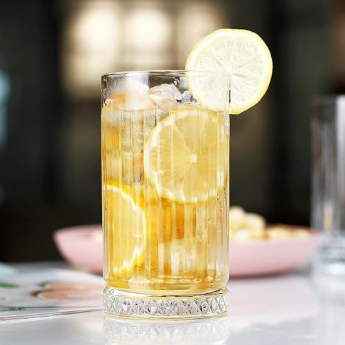 NVRA 280ml Italian Premium Juice Glasses and Transparent Water Glass Medium Size Tumbler Glasses for Drinking Water and Cocktails, Diamond Design Glass Water Glass Set of 6 - Image 2