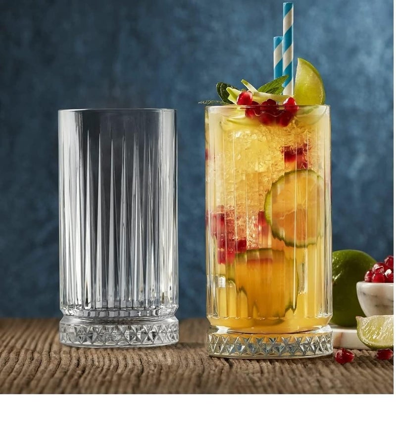 NVRA 280ml Italian Premium Juice Glasses and Transparent Water Glass Medium Size Tumbler Glasses for Drinking Water and Cocktails, Diamond Design Glass Water Glass Set of 6 - Image 1