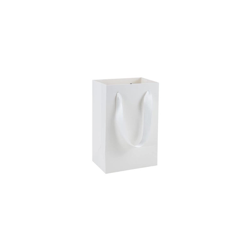 Huaprint White Paper Gift Bags With Handles - 30 Pack Small 5.25X3.75X8Inch Shopping Bags For Retail  Party Favors  Merchandise  Business  And Weddings - Image 1