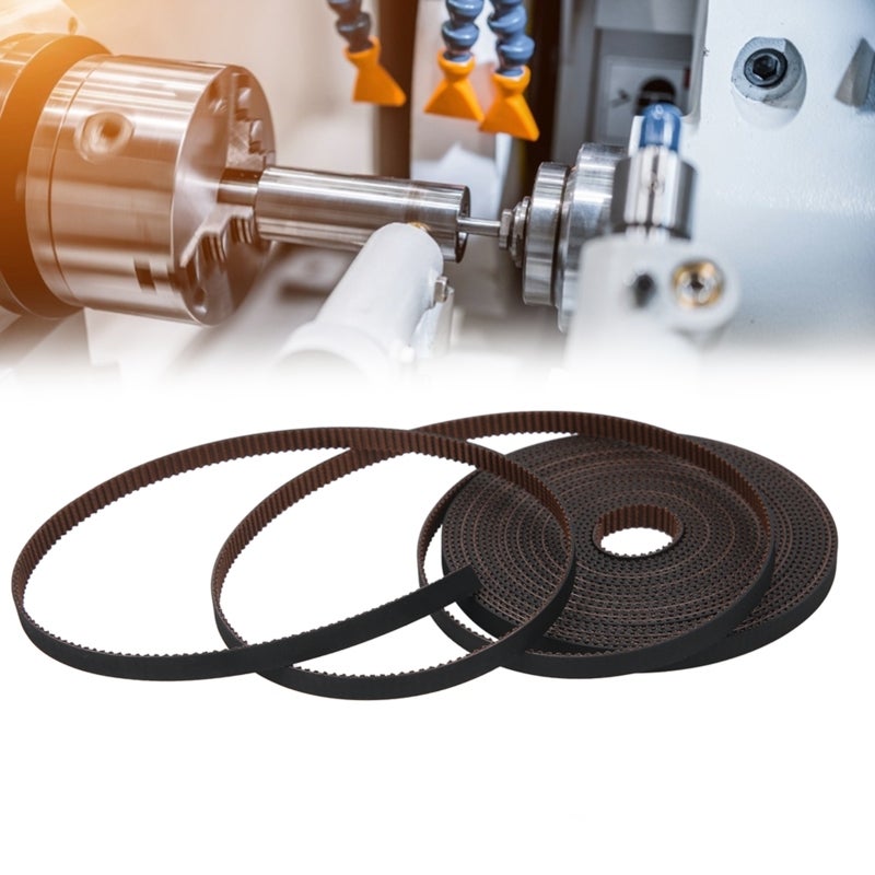 Timing Belt: Black 6mm Width Non-slip Arc Tooth - High Strength Flexible Fiber Rope Anti-backlash Timing Belt for Linear Drive Smooth Transmission - Image 4