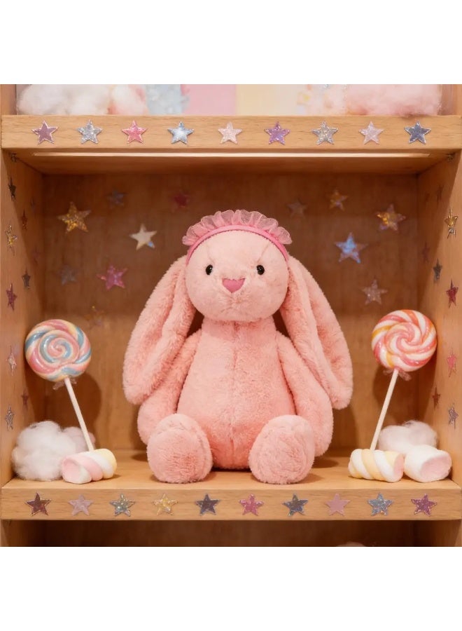 Unisex Soft Cotton Long Ear Stuffed Rabbit Plush Toy, Easter Bunny Sleeping Mate, Pink - Image 4