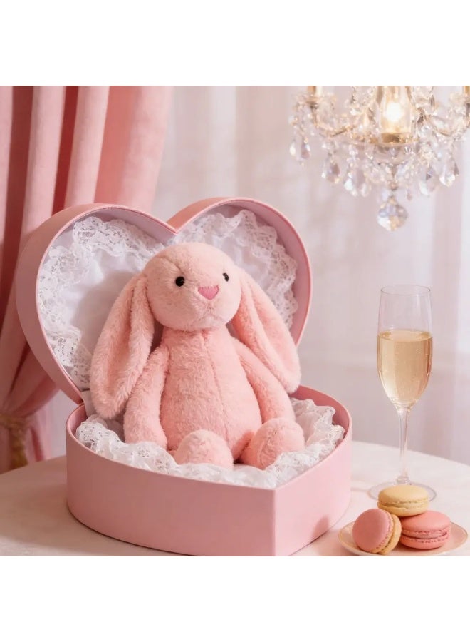 Unisex Soft Cotton Long Ear Stuffed Rabbit Plush Toy, Easter Bunny Sleeping Mate, Pink - Image 1