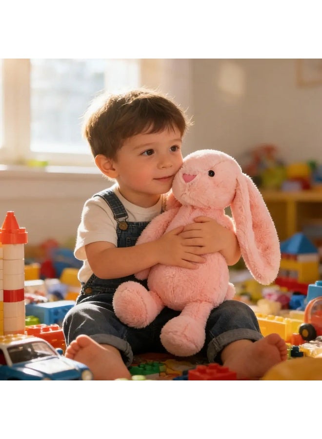 Unisex Soft Cotton Long Ear Stuffed Rabbit Plush Toy, Easter Bunny Sleeping Mate, Pink - Image 2
