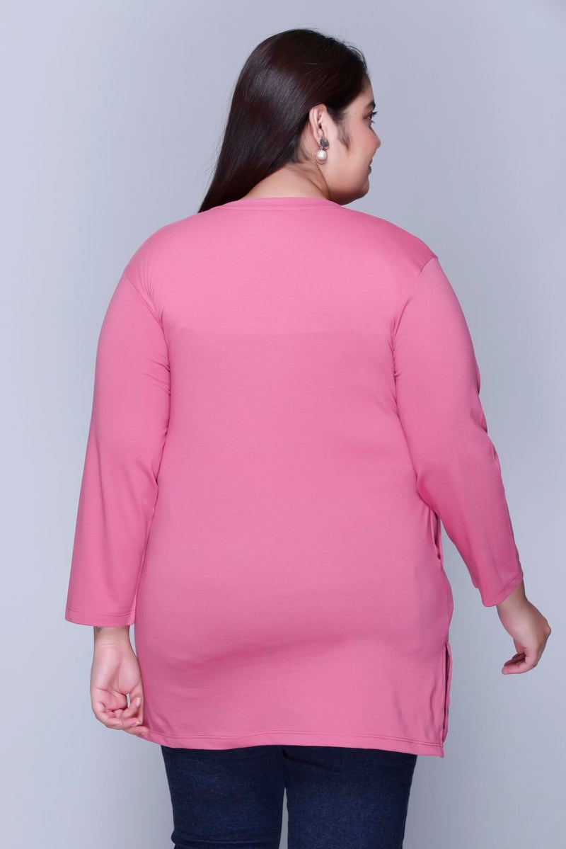 In Love Women's Graphic Print Cotton Round Neck Full Sleeve Plus Size T-Shirt,FSTP110CP01_6XL - Image 4