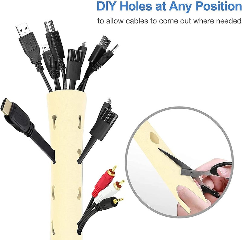 sulfar Cable Management Sleeve, Cord Management System for TV/Computer/Home Entertainment, 19-20 inch Flexible Cable Sleeve Wrap Cover Organizer, 4 Piece - Image 5