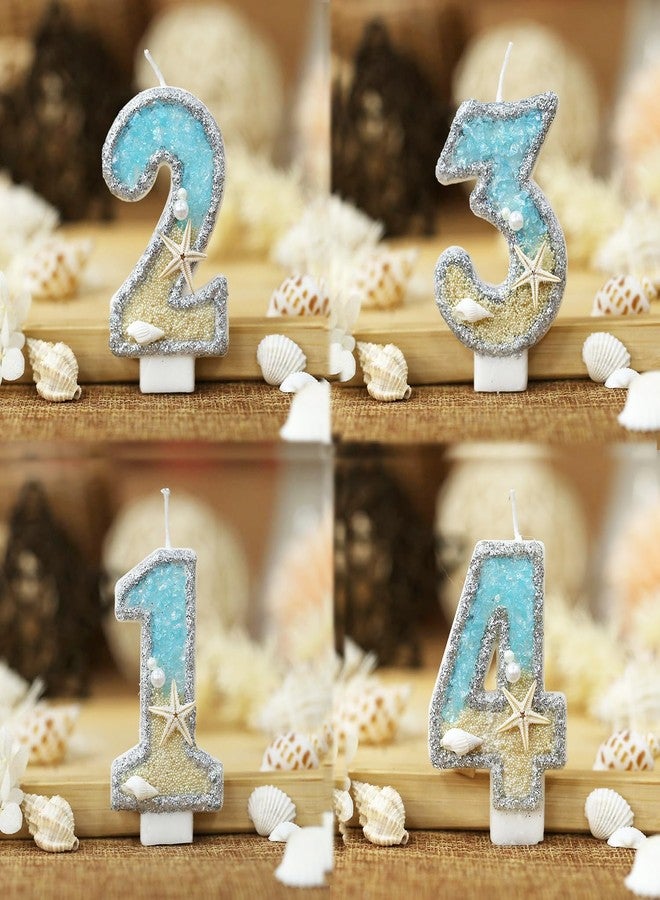 ElekFX 2nd Birthday Candle for Cake, Beach Starfish Sequins Candles, 2.76 inch Cake Topper Decoration for Birthday Party (Number 2) - Image 4
