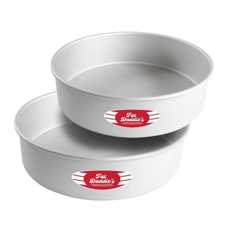 Fat Daddio's Anodized Aluminum Round Cake Pans, 2 Piece Set, 11 x 3 Inch - Image 1