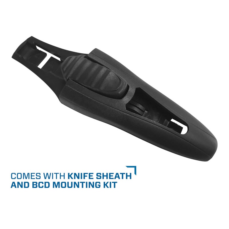 SCUBAPRO Mako Titanium Scuba Diving Knife with 3.5-Inch Blade, Includes Locking Sheath and BCD Mounting Kit - Image 5