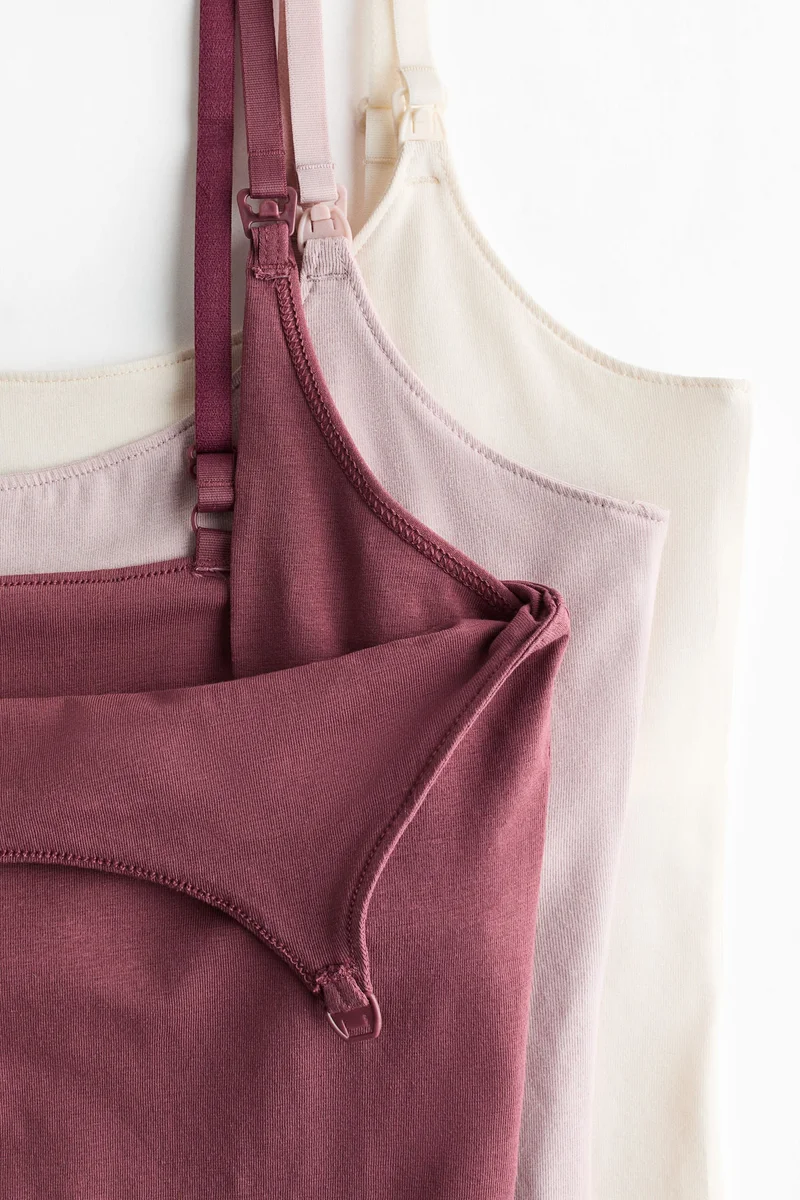 H&M MAMA 3-pack nursing vest tops
