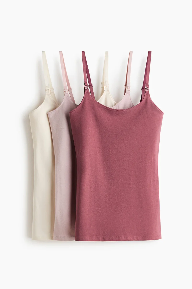 H&M MAMA 3-pack nursing vest tops