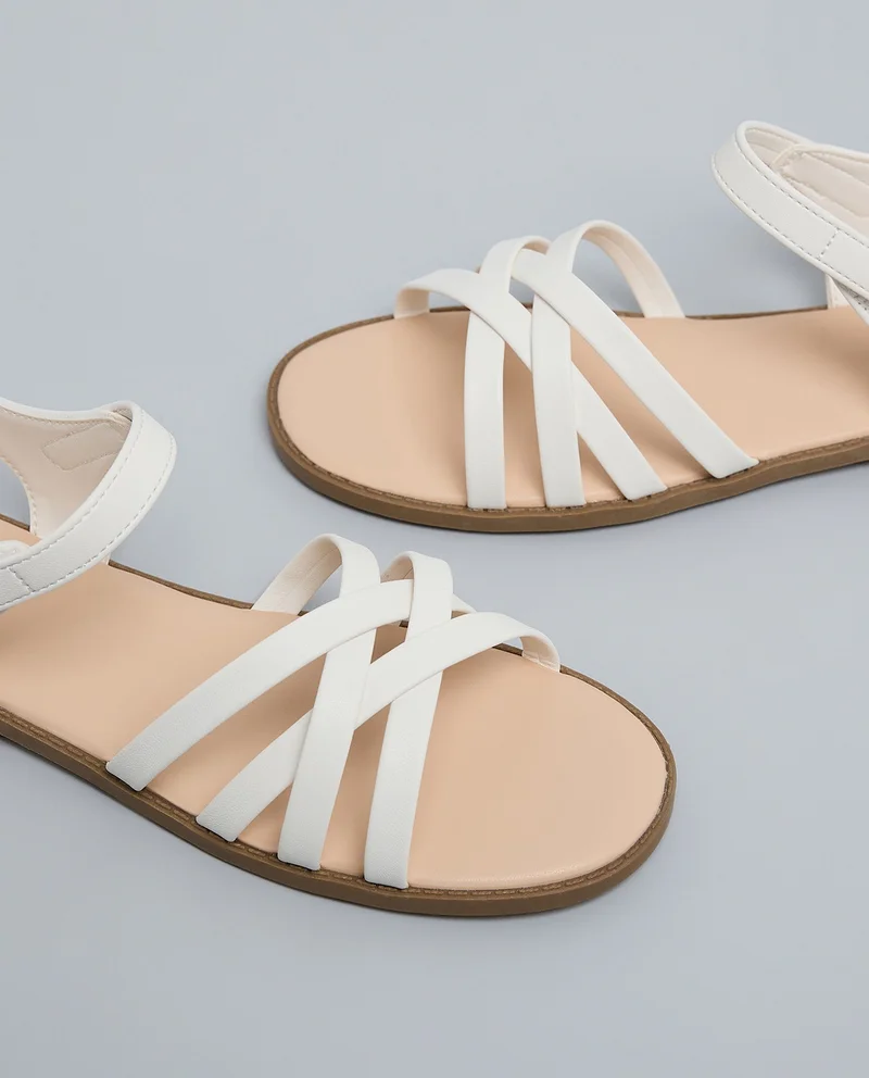 أر أند بي Strappy Ankle Strap Flat Sandals