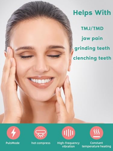 Zaybuon منتجات تخفيف TMJ SandoKare لتخفيف ألم الفك، جهاز تدليك TMJ، اهتزاز وتسخين، تصميم إرجونومي متعدد الإبر، أداة تدليك TMJ فعالة لتخفيف ألم الفك والرقبة، تخفيف طحن الأسنان وتشديدها (أخضر) - Image 5