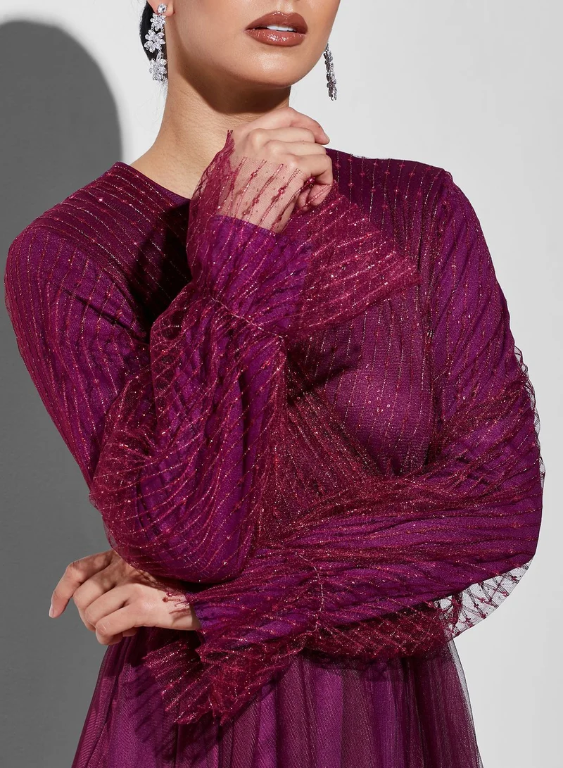 Khizana Shimmer Flared Dress