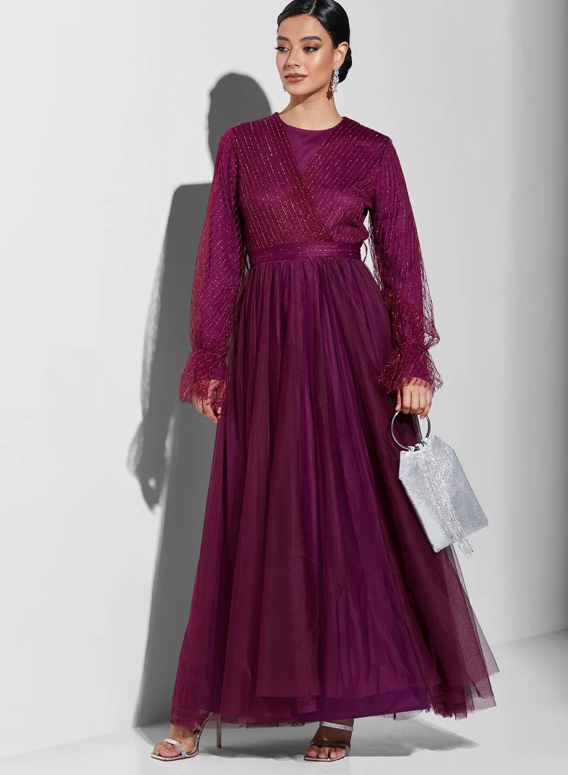 Khizana Shimmer Flared Dress
