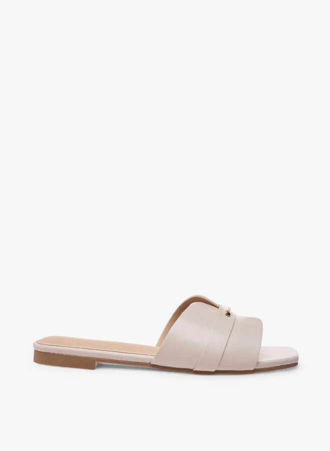 Flora Bella By Shoexpress Metal Accent Slip-On Flat Sandals