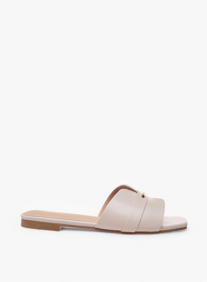 Flora Bella By Shoexpress Metal Accent Slip-On Flat Sandals  - Image 3
