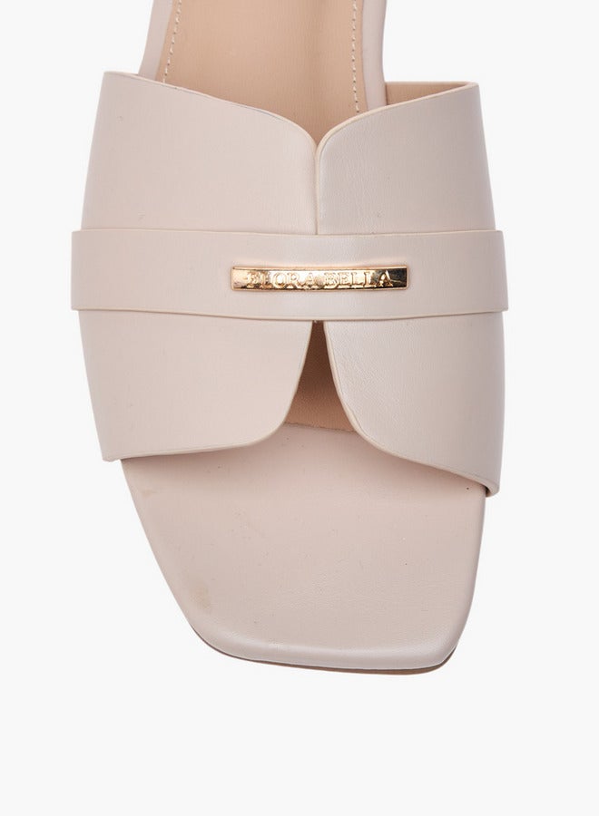 Flora Bella By Shoexpress Metal Accent Slip-On Flat Sandals  - Image 4