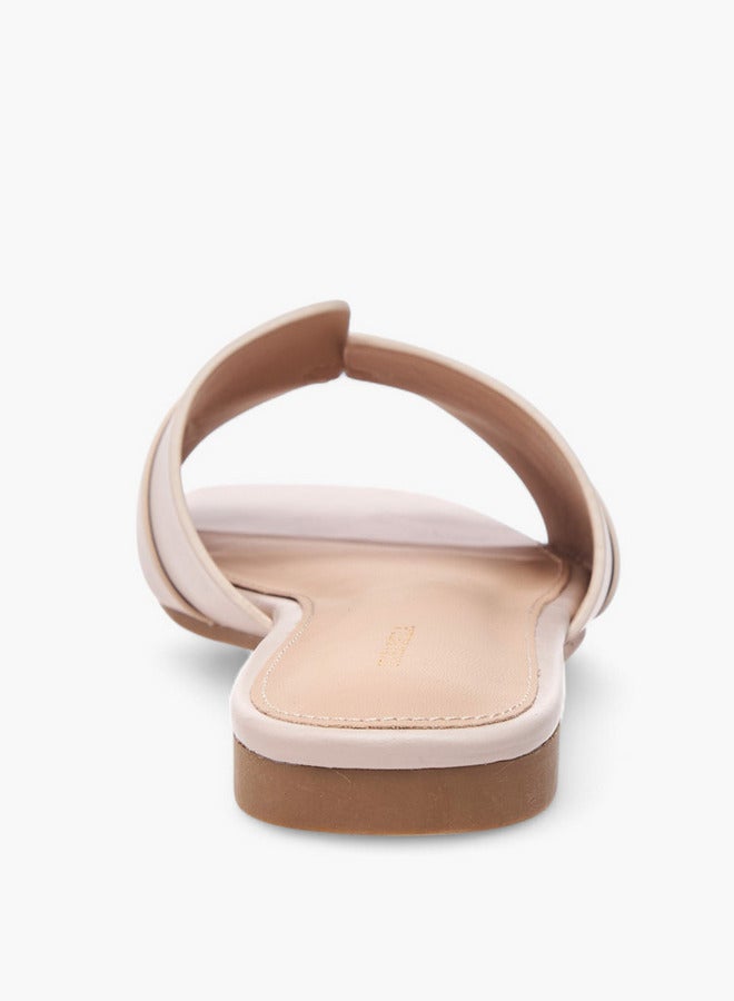 Flora Bella By Shoexpress Metal Accent Slip-On Flat Sandals  - Image 5