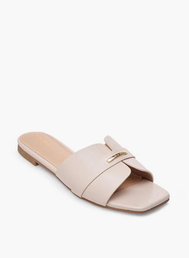 Flora Bella By Shoexpress Metal Accent Slip-On Flat Sandals