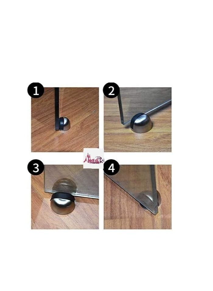 ABBASALI Stainless Stee Half Round Door Stopper with Rubber Bumper Door Retainer  - Image 3