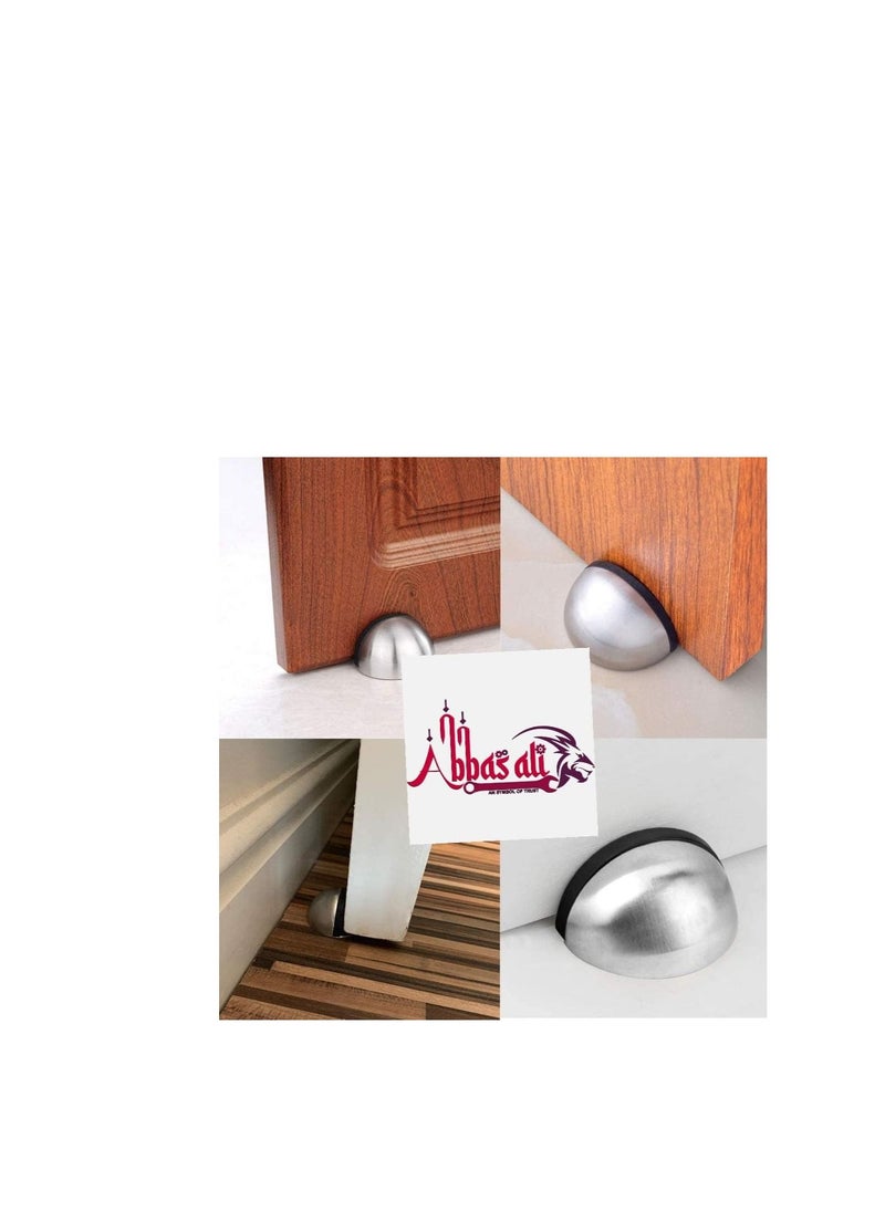 ABBASALI Stainless Stee Half Round Door Stopper with Rubber Bumper Door Retainer  - Image 4