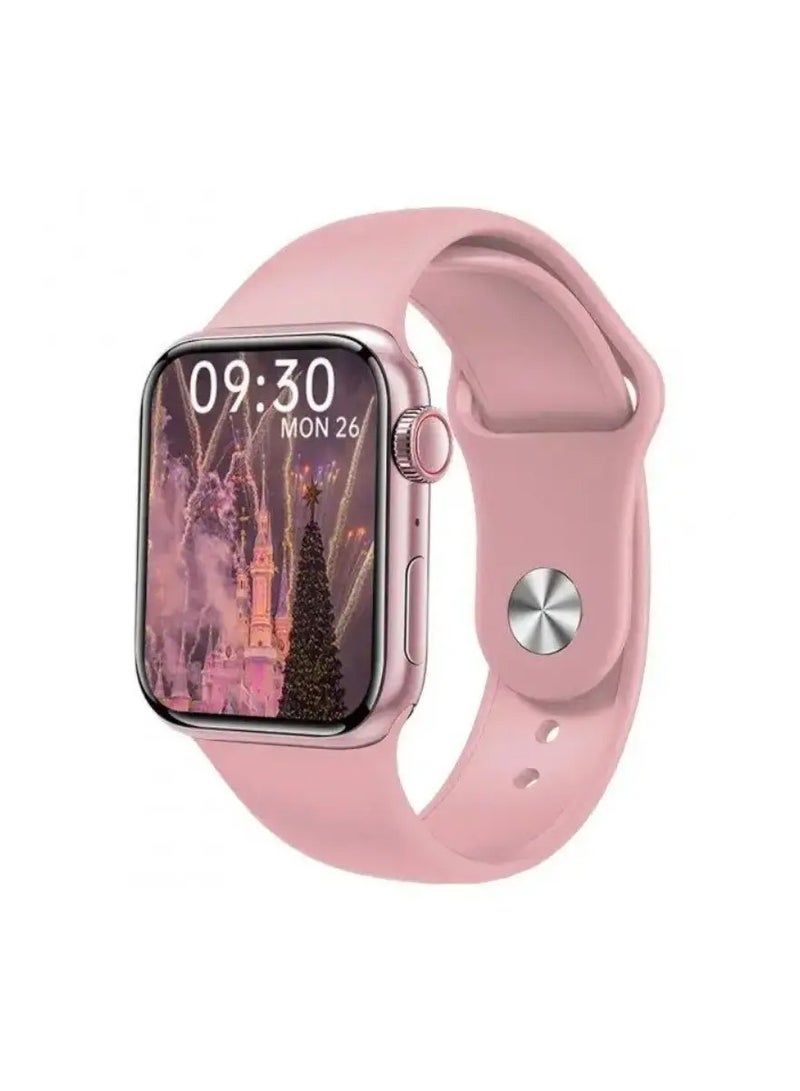 Telzeal TC 08 Mini Smart Watch With 3 Pair Strap Hand Bag Earing Ring And Chain For Ladies Pink  - Image 3