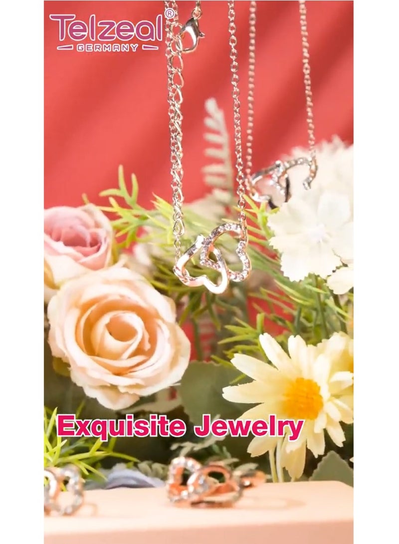 Telzeal TC 08 Mini Smart Watch With 3 Pair Strap Hand Bag Earing Ring And Chain For Ladies Pink  - Image 4