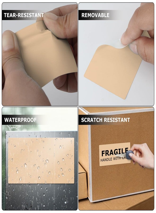 YIKIADA Khaki Thermal Labels 2 × 3 Inch Waterproof Vinyl Stickers 500 PCS - Image 3
