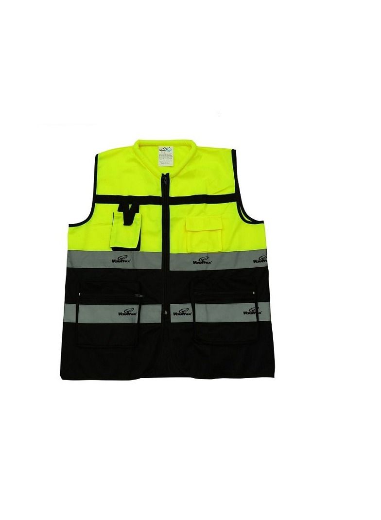 Half Sleeve Reflective Vest Safety Jacket High Visibility Light Weight Breathable Washable  3XL