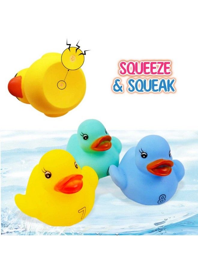 Liberty imports - 10 Pack: Numbers Counting Rubber Ducks Colorful Bath Toys 1 2 3 Learn To Count Numeracy Early Learning Educational Bathtime Squeak Duckies Bathtub Set For Kids Toddlers - Image 1