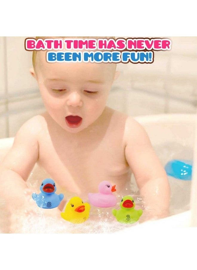 Liberty imports - 10 Pack: Numbers Counting Rubber Ducks Colorful Bath Toys 1 2 3 Learn To Count Numeracy Early Learning Educational Bathtime Squeak Duckies Bathtub Set For Kids Toddlers - Image 1