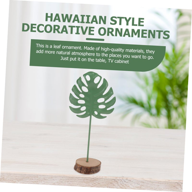 Green Resin Monstera Leaf Ornament For Home Decor Photography Aesthetic Accent - Image 3