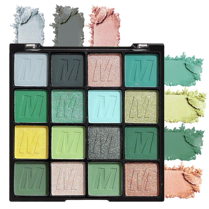 PPPanYiDi Green Eyeshadow Palette16 Colors Matte Glitter Blendable Eyeshadow Makeup PaletteWaterproofHighly PigmentedColorful Long Lasting Shimmer Forest Green Eye Shadow Palette Makeup for Women