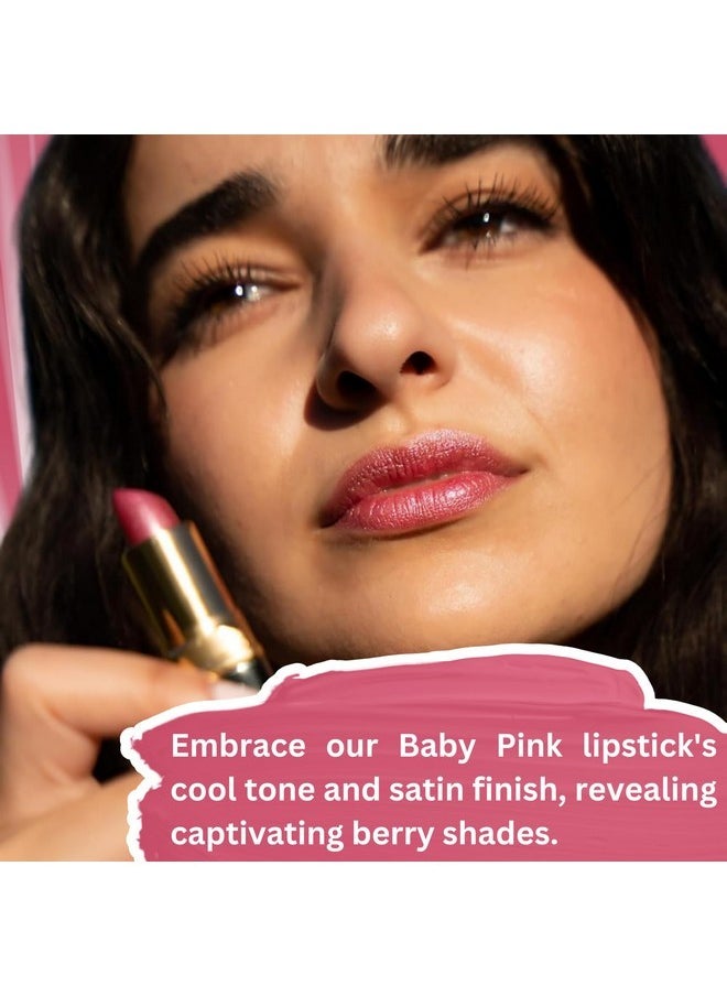 Essence Of Argan 𝗘𝘀𝘀𝗲𝗻𝗰𝗲 𝗼𝗳 𝗔𝗿𝗴𝗮𝗻 Deep Moisturizing Pink Lipstick, Long Lasting Lipstick & Lip Care with Pure Organic Argan Oil, Shea Butter, Jojoba Oil & Aloe Vera Hydrating Lipstick, Precious Pink  - Image 3