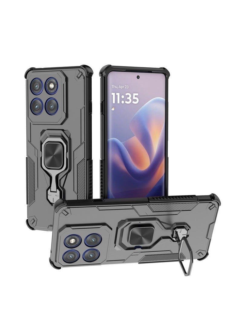 عام حافظة هاتف MOTO Edge 60 Pro [مع حامل دوّار مدمج] – حلقة مغناطيسية ثابتة – مصنوعة من TPU متين وPC مضاد للصدمات – حماية عسكرية ضد السقوط. - Image 1