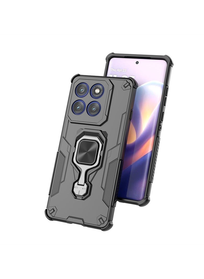 عام حافظة هاتف MOTO Edge 60 Pro [مع حامل دوّار مدمج] – حلقة مغناطيسية ثابتة – مصنوعة من TPU متين وPC مضاد للصدمات – حماية عسكرية ضد السقوط. - Image 4