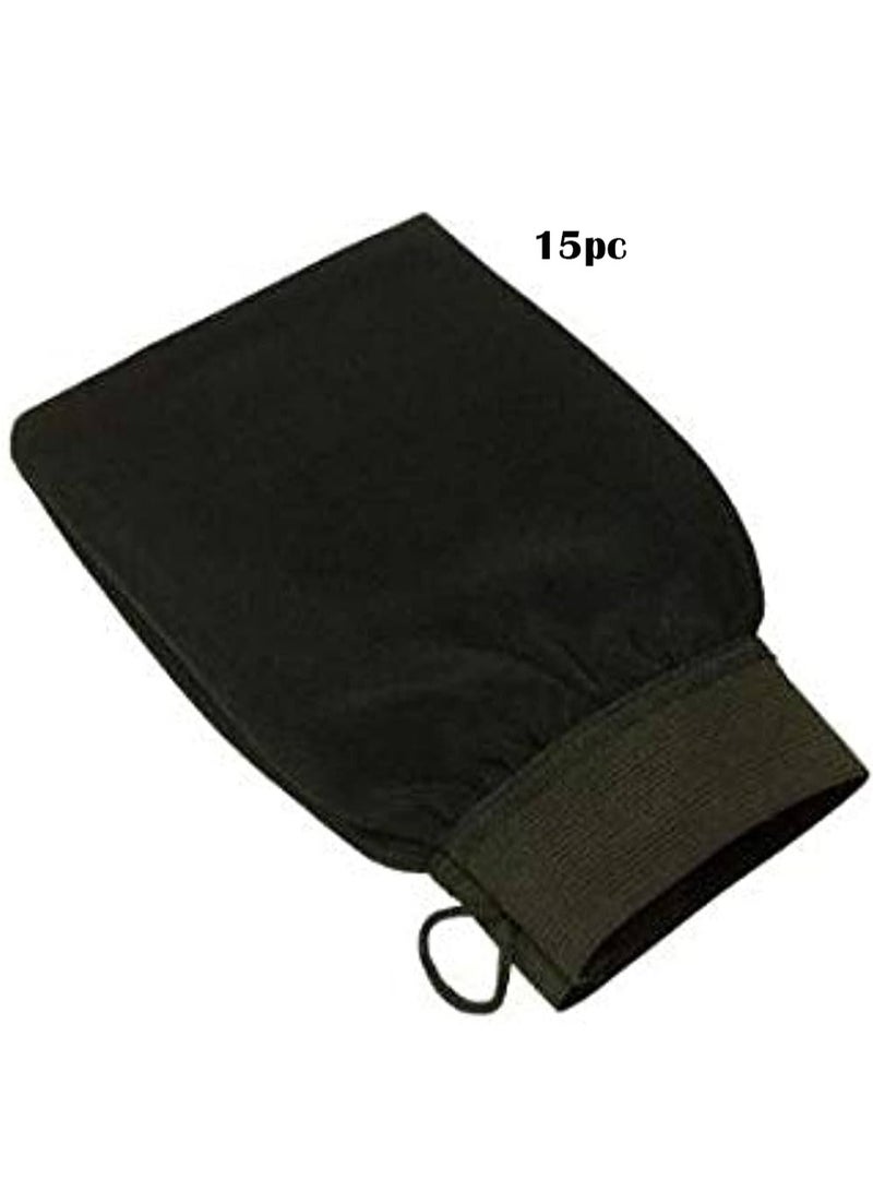 موروكان قفازات حمام لوفا عادية، 15 قطعة، أسود عادي، لا شيء - Image 1