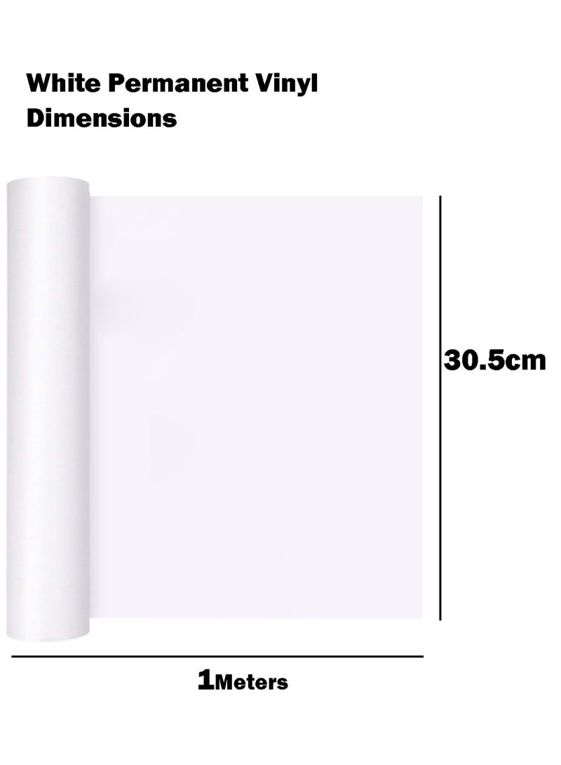 Glossy White Vinyl Roll, 30cm x 1m, PET Backing, Permanent Outdoor Vinyl for Home Decor, Car Decal, Scrapbooking, Window Graphics, Indoor and Outdoor Use - Image 5