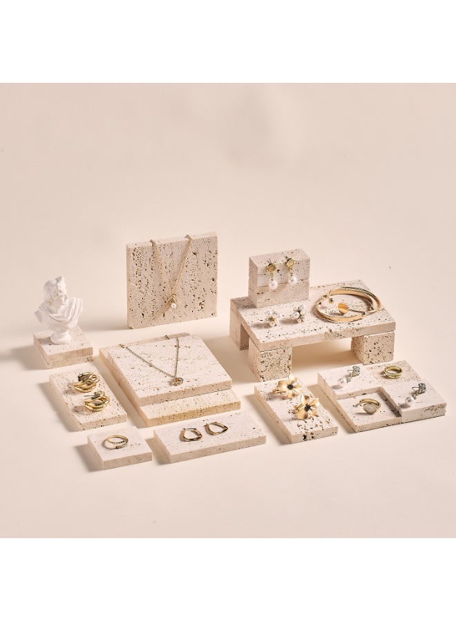 FUKE Natural Stone Tray Vanity Tray for Small Jewelry Cosmetics Watch Fragrance Keys - Image 4