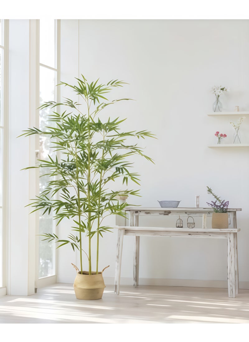 Generic Artificial bamboo tree, 150 cm artificial bamboo plant, real touch technology, perfect realistic artificial tree, with 5 trunks, very suitable for modern home decoration, office. Suitable for any scene placement  - Image 1