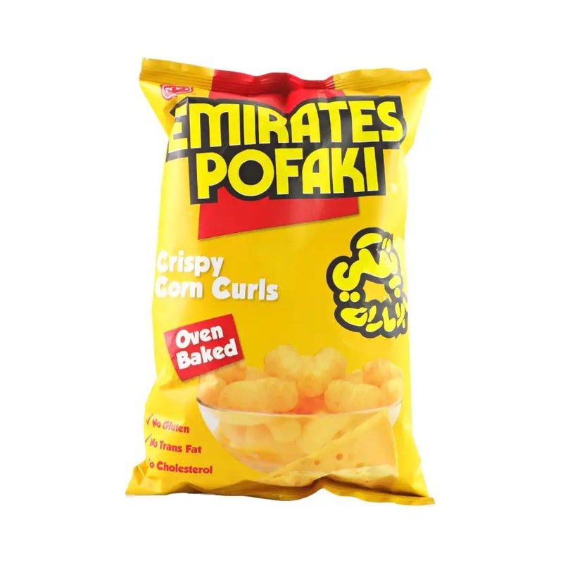 Emirates Pofaki Crispy Corn Curls Oven Baked Snacks- 80gms