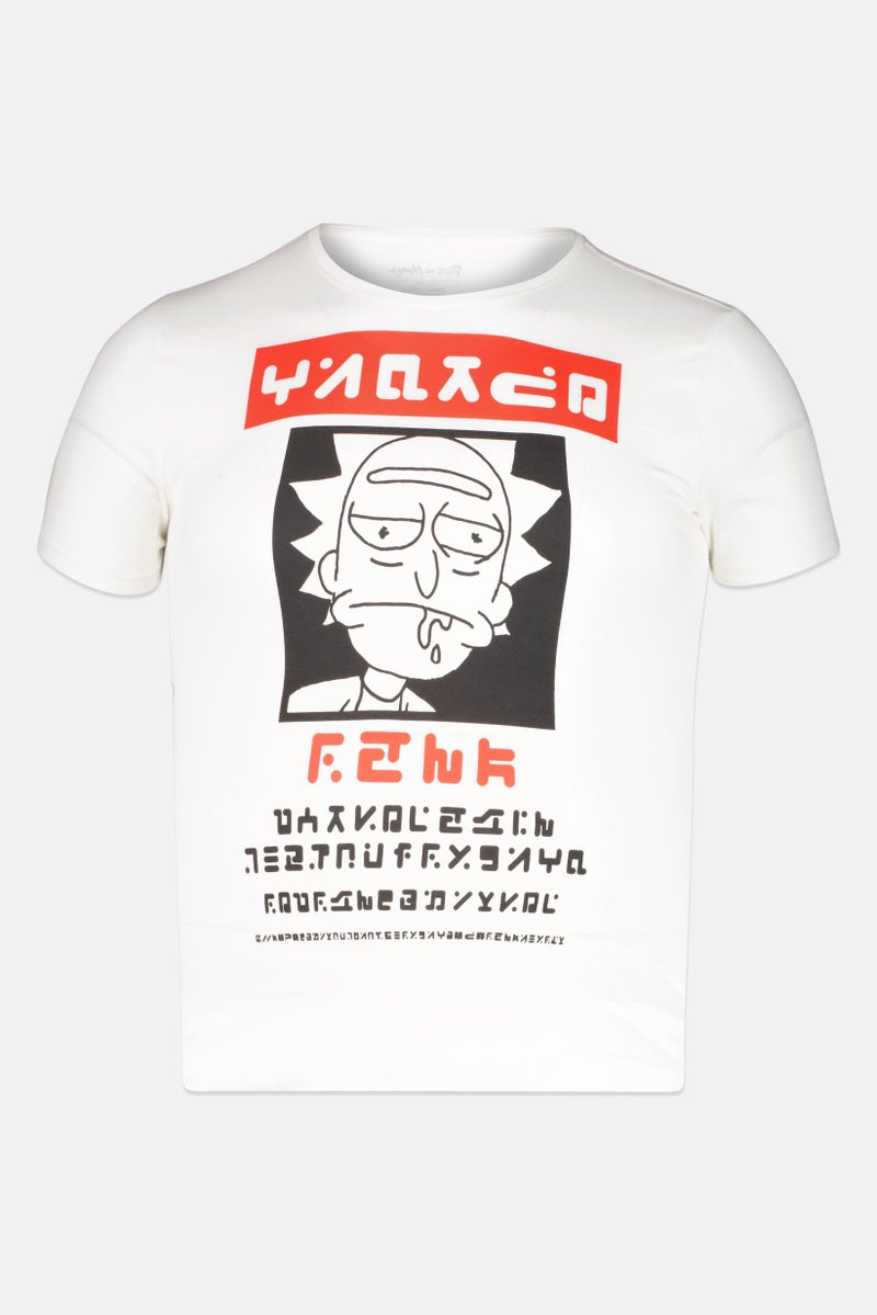 Difuzed x Rick And Morty Men Crew Neck Short Sleeve Graphic Print T-Shirt, White - Image 2