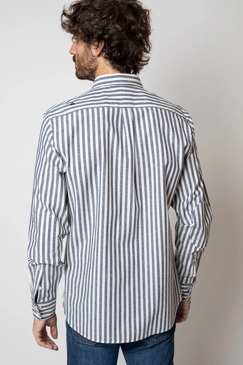 Jaqk W. Sako - Blue Stripes Shirt 100% GOTS cotton