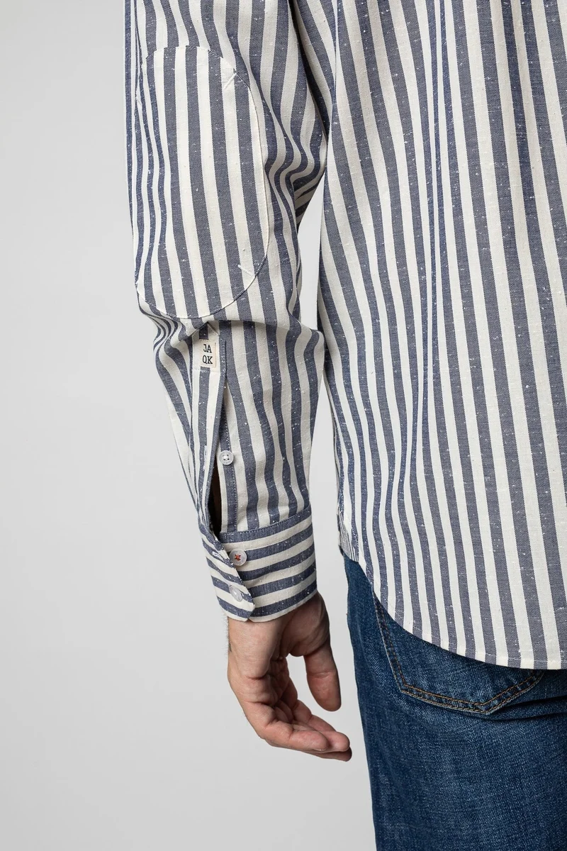 Jaqk W. Sako - Blue Stripes Shirt 100% GOTS cotton